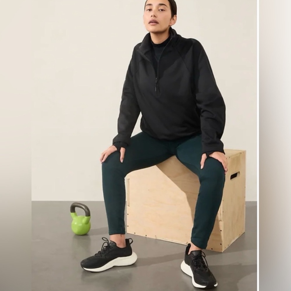 Athleta Polartec 1/2 Zip Black Pullover Sweatshirt Altitude Size 3X E
